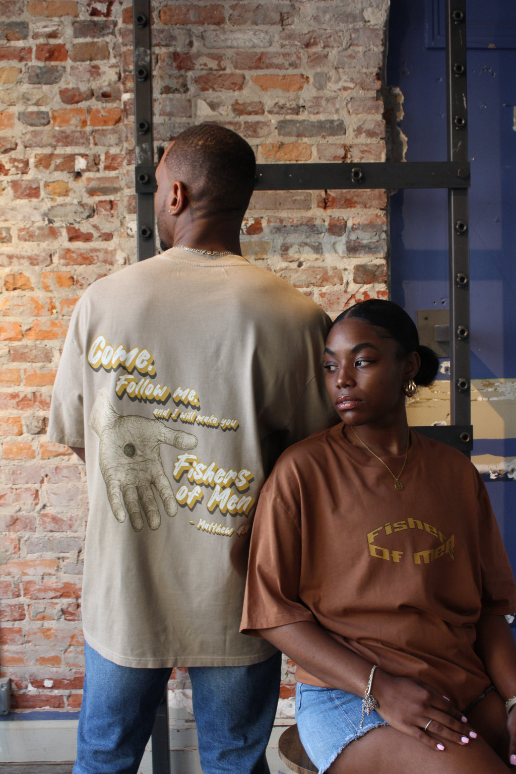 "Fishers of Men" (Matthew 4:19) Vintage Washed T-shirt